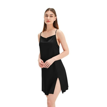 HeroNeo Women Sexy Spaghetti Strap Satin Nightgown Cowl Neck Split Sleep Dress Lingerie
HeroNeo Women Sexy Spaghetti Strap Satin Nightgown Cowl Neck Split Sleep Dress Lingerie