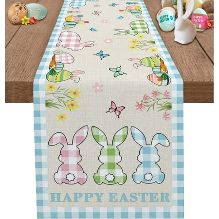 Easter Cotton Linen Table Runner Dresser Scarves Rabbit Bunny Florals Eggs Blue Buffalo Plaid Spring Table Runners for Dinning Table Farmhouse Holiday Dinner Kitchen Decoration-13x70 Inch
Easter Cotton Linen Table Runner Dresser Scarves Rabbit Bunny Florals Eggs Blue Buffalo Plaid Spring Table Runners for Dinning Table Farmhouse Holiday Dinner Kitchen Decoration-13x70 Inch