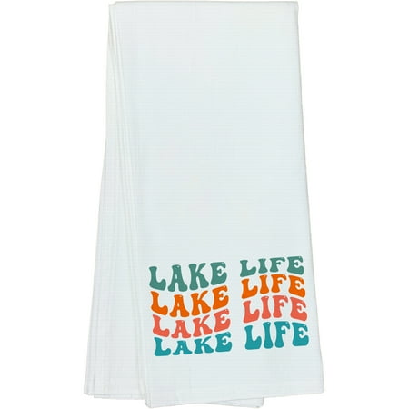 Lake Life Quote About Living by Lakes Groovy Retro Wavy Text Merch Gift Dish Towel 16 x 25 IN
Lake Life Quote About Living by Lakes Groovy Retro Wavy Text Merch Gift Dish Towel 16 x 25 IN