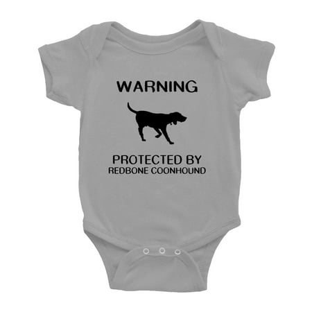 Warning: Protected by A RedBone Coonhound Dog Funny Baby Rompers Infant Clothes (Gray 0-3 Months)
Warning: Protected by A RedBone Coonhound Dog Funny Baby Rompers Infant Clothes (Gray 0-3 Months)