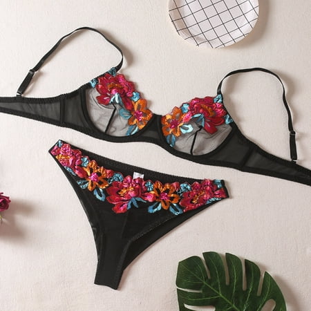 Ykohkofe Women Sexy Two Pieces Lace Mesh Floral Heart Embroidery Underwire Garter Lingerie Set
Ykohkofe Women Sexy Two Pieces Lace Mesh Floral Heart Embroidery Underwire Garter Lingerie Set