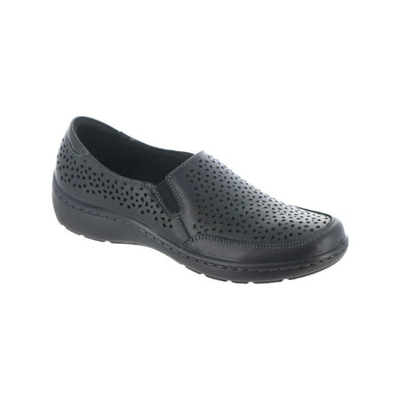 Clarks Womens Cora Sky Leather Flat Loafers
