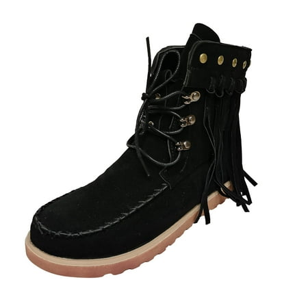 Egmy Women Round Toe Tassel Rivets Casual Shoe Western Low Heel Fashion Ankle Boots Black 9.5-10(42)
Egmy Women Round Toe Tassel Rivets Casual Shoe Western Low Heel Fashion Ankle Boots Black 9.5-10(42)