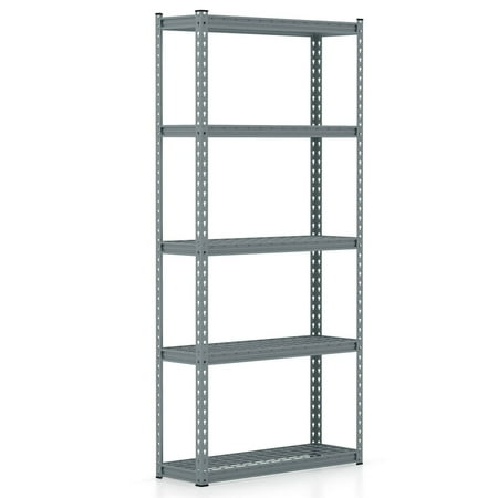 Costway 1 PCS 5-Tier Heavy Duty Storage Shelf Storage Utility Rack Shelf with Anti-tipping Device Grey
Costway 1 PCS 5-Tier Heavy Duty Storage Shelf Storage Utility Rack Shelf with Anti-tipping Device Grey