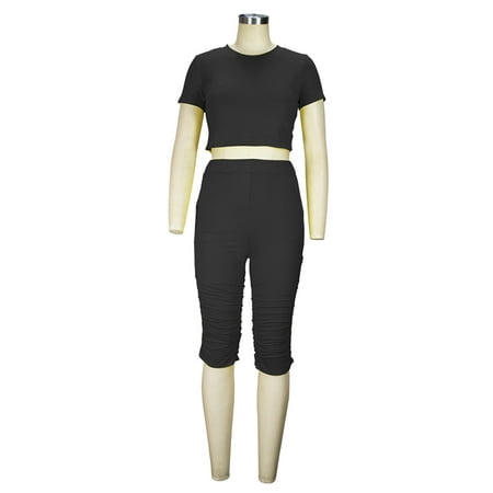 Niuer Women Jogger Set Crew Neck Two Piece Outfit Short Sleeve Tracksuit Slim Fit Sweatsuits High Waist Pajamas Black L
Niuer Women Jogger Set Crew Neck Two Piece Outfit Short Sleeve Tracksuit Slim Fit Sweatsuits High Waist Pajamas Black L
