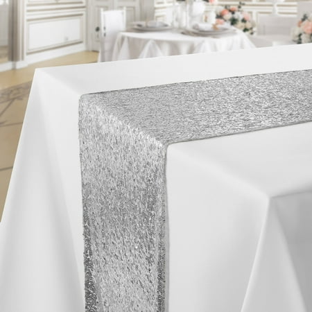 12x108 Silver Sequin Sparkly Table Runner Glitter Tablecloth Cover Wedding Party
12x108 Silver Sequin Sparkly Table Runner Glitter Tablecloth Cover Wedding Party