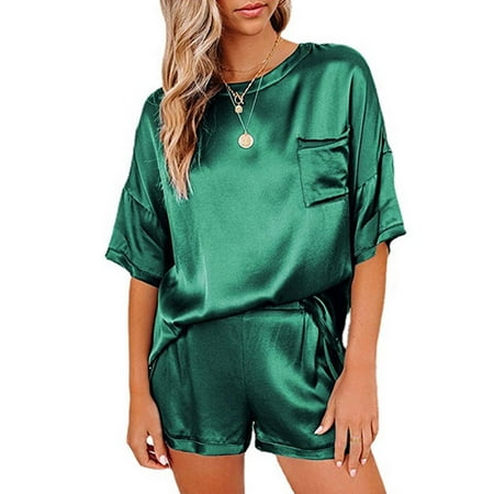 Licupiee Womens Silk Satin Pajamas Sets Two-Piece Pj Sets Sleepwear 3/4 Sleeve Summer Nightwear Loungewear
Licupiee Womens Silk Satin Pajamas Sets Two-Piece Pj Sets Sleepwear 3/4 Sleeve Summer Nightwear Loungewear