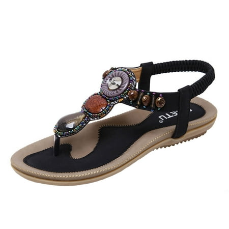 QISIWOLE Sandals Women Bohemia Style Herringbone Sandals with Beads and Stones - Flat Flip Flops Beach Sandals
QISIWOLE Sandals Women Bohemia Style Herringbone Sandals with Beads and Stones - Flat Flip Flops Beach Sandals