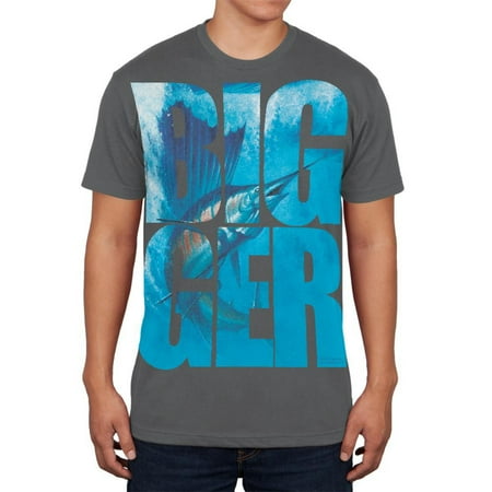 Size Does Matter Sailfish Grey Adult Soft T-Shirt