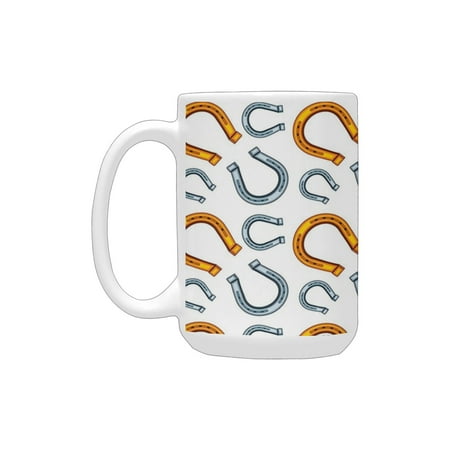 Horseshoe Decor Collection pattern with horseshoe allover golden fortune hope decorative illustratio Ceramic Mug (15 OZ) (Made In USA)
Horseshoe Decor Collection pattern with horseshoe allover golden fortune hope decorative illustratio Ceramic Mug (15 OZ) (Made In USA)