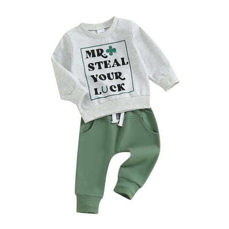 Cenuakty Baby Boy Irish 2 Piece Outfits Letter Print Long Sleeve Sweatshirt and Elastic Pants for Toddler Fall Clothes
Cenuakty Baby Boy Irish 2 Piece Outfits Letter Print Long Sleeve Sweatshirt and Elastic Pants for Toddler Fall Clothes
