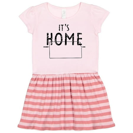 Inktastic It s Home- State of Kansas Outline Distressed Text Gift Toddler Girl Dress