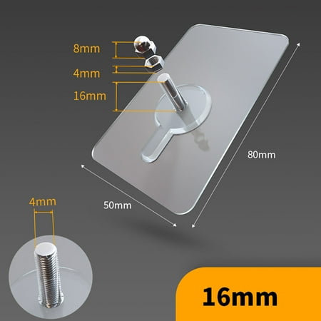 KEVCHE Nail Free Wall Hook Screw Adhesive Non-Trace No Drilling for Bathroom Kitchen - Clear
KEVCHE Nail Free Wall Hook Screw Adhesive Non-Trace No Drilling for Bathroom Kitchen - Clear