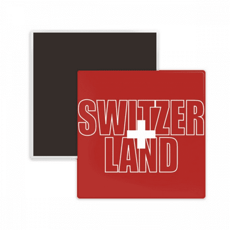 Switzerland Country Flag Name Square Ceracs Fridge Magnet Keepsake Memento