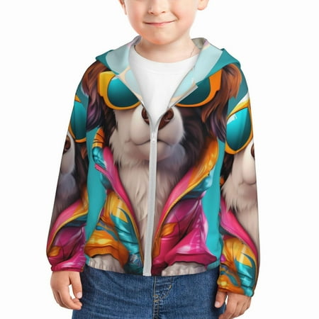 Goofa Colorful Sunglasses Dog Printed Kids Zip-Up Hoodie Girls Boys UPF50+ Sun Protection Jacket Hooded Cooling Shirt-3 Years
Goofa Colorful Sunglasses Dog Printed Kids Zip-Up Hoodie Girls Boys UPF50+ Sun Protection Jacket Hooded Cooling Shirt-3 Years