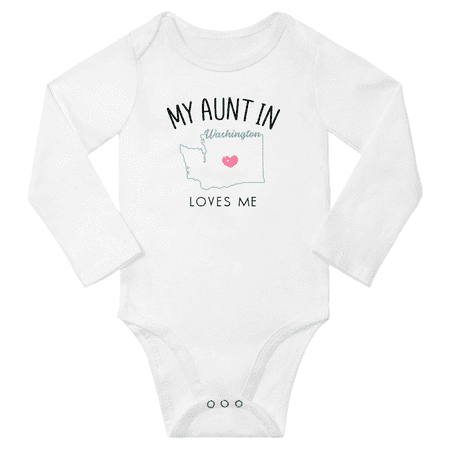 My Aunt In Washington Loves Me Baby Long Short Sleeve Romper Bodysuits 6-12 Months
My Aunt In Washington Loves Me Baby Long Short Sleeve Romper Bodysuits 6-12 Months