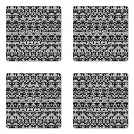Black and White Coaster Set of 4 Monochrome Lace Pattern with Floral Motifs and Foliage Medieval Design Square Hardboard Gloss Coasters Standard Size Black White by Ambesonne
Black and White Coaster Set of 4 Monochrome Lace Pattern with Floral Motifs and Foliage Medieval Design Square Hardboard Gloss Coasters Standard Size Black White by Ambesonne