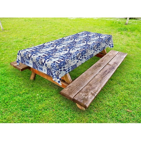Antique Outdoor Tablecloth Vintage Patchwork Inspired Mosaic Tile Pattern Traditional Classic Design Decorative Washable Fabric Picnic Table Cloth 58 X 84 Inches Blue Navy Blue White by Ambesonne
Antique Outdoor Tablecloth Vintage Patchwork Inspired Mosaic Tile Pattern Traditional Classic Design Decorative Washable Fabric Picnic Table Cloth 58 X 84 Inches Blue Navy Blue White by Ambesonne