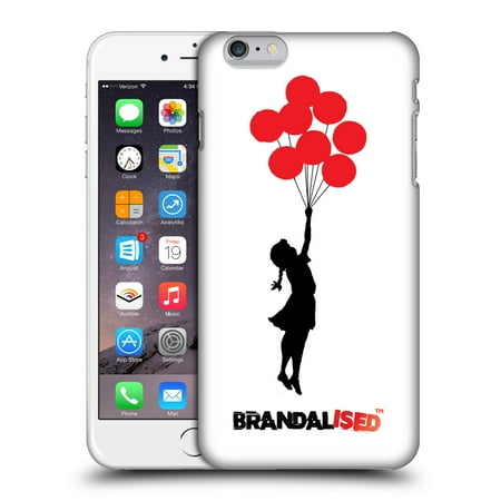 OFFICIAL BRANDALISED BANKSY RED BLACK ART HARD BACK CASE FOR APPLE IPHONE PHONES