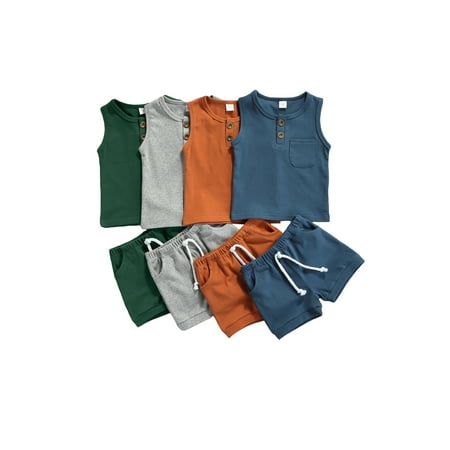 Infant Baby Girls Boys Solid Color Round Neck Tank Tops with Pocket Drawstring Shorts
Infant Baby Girls Boys Solid Color Round Neck Tank Tops with Pocket Drawstring Shorts