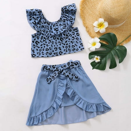Tejiojio Girls and Toddlers Soft Cotton Clearance Summer Girls Children s Clothing Leopard Print Sleeveless Suspender Top Ruffled Skirt Two-piece Set
Tejiojio Girls and Toddlers Soft Cotton Clearance Summer Girls Children s Clothing Leopard Print Sleeveless Suspender Top Ruffled Skirt Two-piece Set