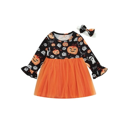 JYYYBF Toddler Baby Halloween Dress Halloween Pumpkin Print Mesh Princess One-Piece A-Lined Dress Headband Orange 3-4Years
JYYYBF Toddler Baby Halloween Dress Halloween Pumpkin Print Mesh Princess One-Piece A-Lined Dress Headband Orange 3-4Years