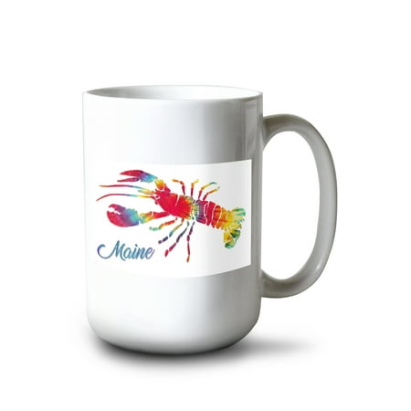 15 fl oz Ceramic Mug Maine Lobster Tie Dye Dishwasher & Microwave Safe