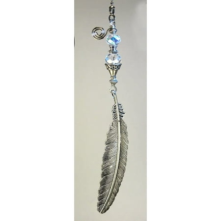 Long Detailed Silvery Feather with Reflective Faceted Crystal Clear Glass Ceiling Fan Pull / Light Pull Chain
Long Detailed Silvery Feather with Reflective Faceted Crystal Clear Glass Ceiling Fan Pull / Light Pull Chain