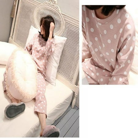 Final Clear Out! 2Pcs Breathable Pajamas Set Women Lovely Autumn Cute Wave Dot Print Long Sleeve Cotton Top Long Pants Sleepwear Pink/Blue
Final Clear Out! 2Pcs Breathable Pajamas Set Women Lovely Autumn Cute Wave Dot Print Long Sleeve Cotton Top Long Pants Sleepwear Pink/Blue
