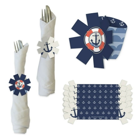 Big Dot of Happiness Ahoy - Nautical - Baby Shower or Birthday Party Paper Napkin Holder - Napkin Rings - Set of 24
Big Dot of Happiness Ahoy - Nautical - Baby Shower or Birthday Party Paper Napkin Holder - Napkin Rings - Set of 24