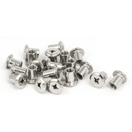 M6x10mm Metal Head Nuts Furniture Hardware Fittings 20pcs