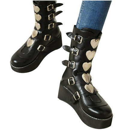 jsaierl Women‘s Fashion Casual Zipper Metal Buckle Platform High Boots Autumn Platform Leather Boots
jsaierl Women‘s Fashion Casual Zipper Metal Buckle Platform High Boots Autumn Platform Leather Boots