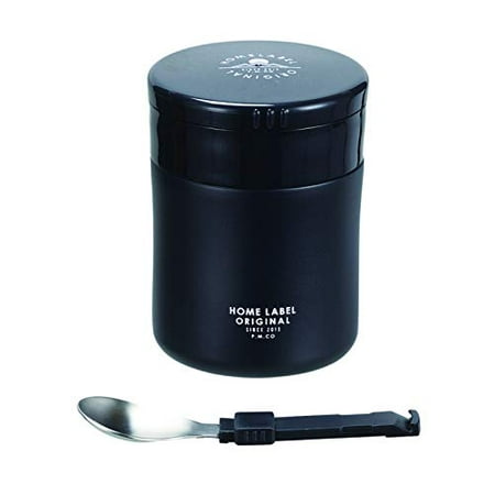 PEARL KINZOKU Food Mug with 400 Spoon Black Home Label HB-5457