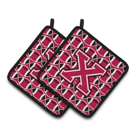 Carolines Treasures CJ1079-XPTHD Letter X Football Crimson and White Pair of Pot Holders 7.5HX7.5W multicolor
Carolines Treasures CJ1079-XPTHD Letter X Football Crimson and White Pair of Pot Holders 7.5HX7.5W multicolor