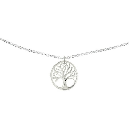 Primal Silver Sterling Silver Tree Of Life Charm on 18-inch Cable Chain