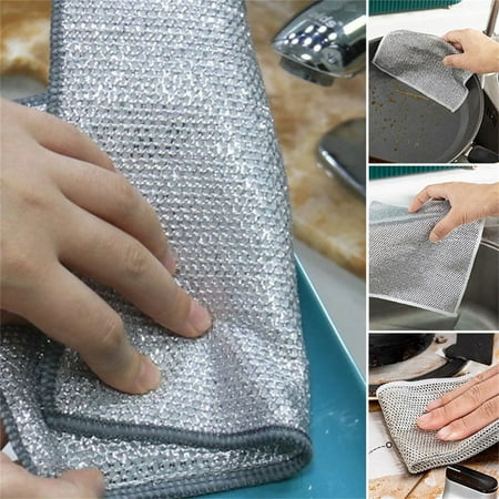 VALSEEL 15pcs Silvr Wire Rag Cleaning Cloth Non-stick Oil Rag Kitchen Stove Dishwashing Pot Cleaning Cloth
VALSEEL 15pcs Silvr Wire Rag Cleaning Cloth Non-stick Oil Rag Kitchen Stove Dishwashing Pot Cleaning Cloth