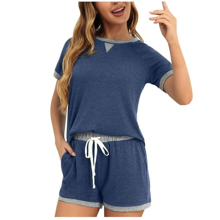 APEXFWDT Womens Pajama Sets Short Sleeve Shirt with Drawstring Shorts 2 Piece Lounge Sets Soft Sleepwear Pj Loungewear Sets
APEXFWDT Womens Pajama Sets Short Sleeve Shirt with Drawstring Shorts 2 Piece Lounge Sets Soft Sleepwear Pj Loungewear Sets