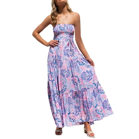 koaiezne Womens Summer Bohemian Strapless Off Shoulder Lace Trim Backless Flowy A Line Beach Long Maxi Dress Summer Dress with Slit Maternity Maxi Dresses
koaiezne Womens Summer Bohemian Strapless Off Shoulder Lace Trim Backless Flowy A Line Beach Long Maxi Dress Summer Dress with Slit Maternity Maxi Dresses