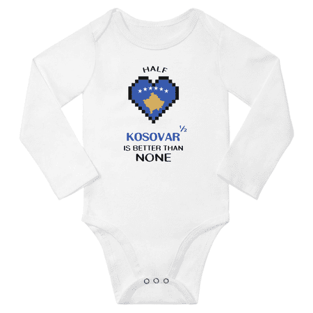 1/2 Half Kosovar is Better Than None Cute Baby Long Slevve Bodysuit Outfits (White 3-6 Months)
1/2 Half Kosovar is Better Than None Cute Baby Long Slevve Bodysuit Outfits (White 3-6 Months)