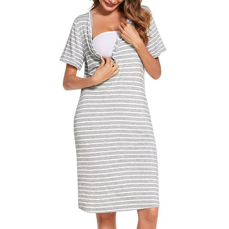 UKAP Nursing Nightgown Maternity Dress Button Down Nightshirt Short Sleeve Nightgown Shirt Dress for Breastfeeding Sleepwear
UKAP Nursing Nightgown Maternity Dress Button Down Nightshirt Short Sleeve Nightgown Shirt Dress for Breastfeeding Sleepwear