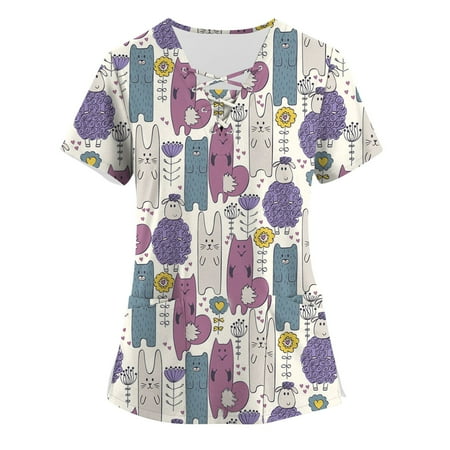 YDKZYMD Maternity Scrubs for Women Summer Cute Printed V Neck with Two Pocket Plus Size Short Sleeve Scrub Tops for Women Purple M
YDKZYMD Maternity Scrubs for Women Summer Cute Printed V Neck with Two Pocket Plus Size Short Sleeve Scrub Tops for Women Purple M