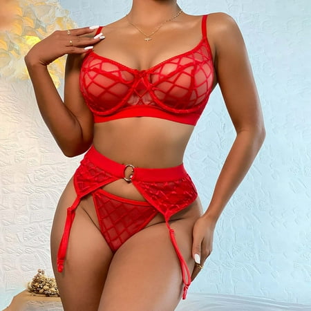 HIMIWAY Women s Sexy Lingerie Lace Mesh Bandage Sexy Underwear Three Piece Set Red
HIMIWAY Women s Sexy Lingerie Lace Mesh Bandage Sexy Underwear Three Piece Set Red
