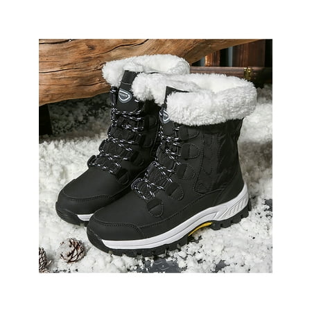 Avamo Women s Winter Snow Boots Mid Calf Booties Faux Fur Lined Warm Outdoor Hiking Shoes Black 7
Avamo Women s Winter Snow Boots Mid Calf Booties Faux Fur Lined Warm Outdoor Hiking Shoes Black 7