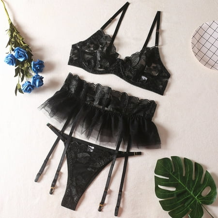 B91xZ Lingerie For Women Women Sexy Lace Floral Color Matching With Steel Ring Bra Briefs Sexy Lingerie Set Petite Lingerie Black S
B91xZ Lingerie For Women Women Sexy Lace Floral Color Matching With Steel Ring Bra Briefs Sexy Lingerie Set Petite Lingerie Black S