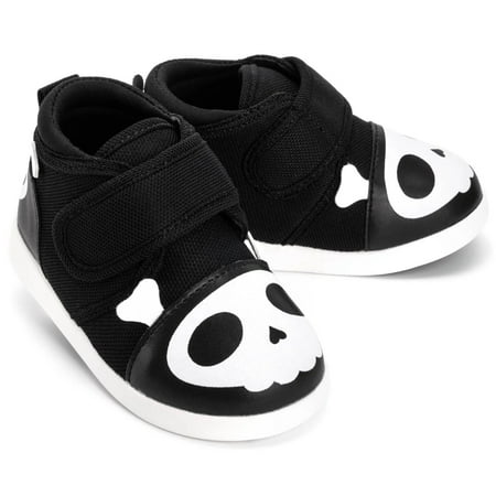 Skull Crossbones Pirate Toddler Shoes | Black/White