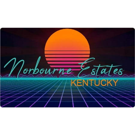 Norbourne Estates Kentucky 4 X 2.25-Inch Fridge Magnet Retro Neon Design