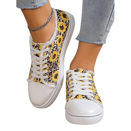 Crocowalk Women Canvas Sneakers Ethnic Floral Flats Lightweight Casual Shoes Womens Walking Shoe Holidays Non-slip Lace Up Sunflower 8.5
Crocowalk Women Canvas Sneakers Ethnic Floral Flats Lightweight Casual Shoes Womens Walking Shoe Holidays Non-slip Lace Up Sunflower 8.5