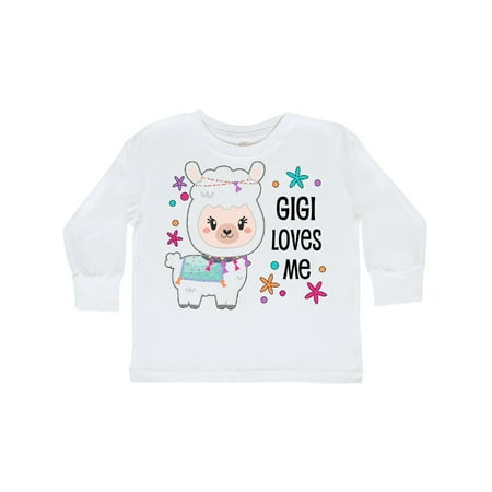 Inktastic Gigi Loves Me- cute and happy llama Gift Toddler Boy or Toddler Girl Long Sleeve T-Shirt