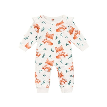 Yinyinxull Newborn Infant Baby Girls Jumpsuit Floral Fox Print Long Sleeve Romper Autumn Spring Clothes White Fox 12-18 Months
Yinyinxull Newborn Infant Baby Girls Jumpsuit Floral Fox Print Long Sleeve Romper Autumn Spring Clothes White Fox 12-18 Months