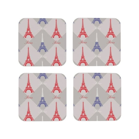 Coasters Set of 4 - Eiffel Tower red blue Drink Coasters for Tabletop Protection Leather Coasters for Living Room Decor and Housewarming Gift Square
Coasters Set of 4 - Eiffel Tower red blue Drink Coasters for Tabletop Protection Leather Coasters for Living Room Decor and Housewarming Gift Square